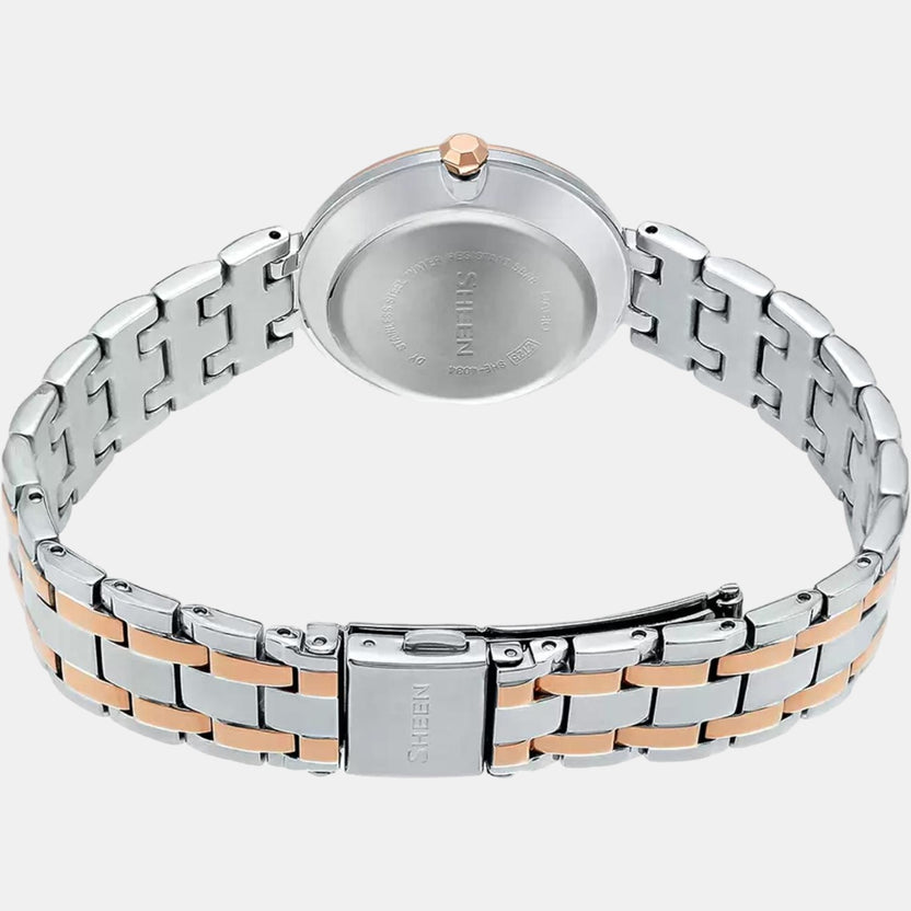 Sheen Women Quartz White Dial Analog Stainless Steel Watch SX156