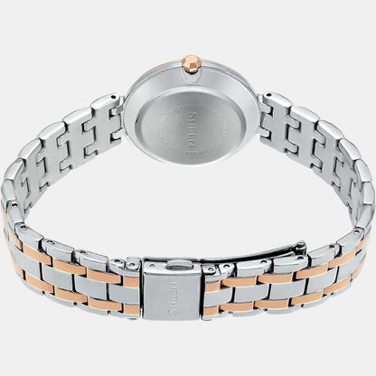Sheen Women Quartz White Dial Analog Stainless Steel Watch SX156