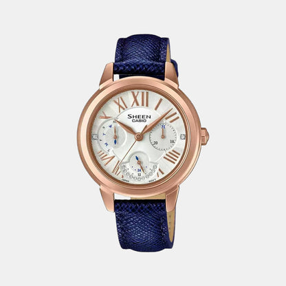 Sheen Women Quartz Blue Dial Chronograph Leather Watch SX208