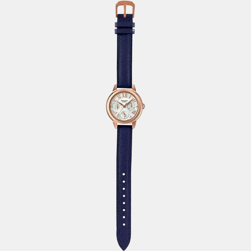 Sheen Women Quartz Blue Dial Chronograph Leather Watch SX208
