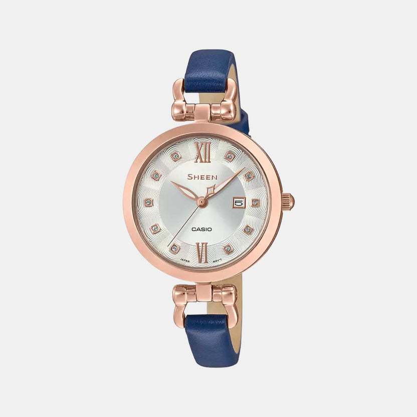 Sheen Women Quartz White Dial Analog Leather Watch SX258