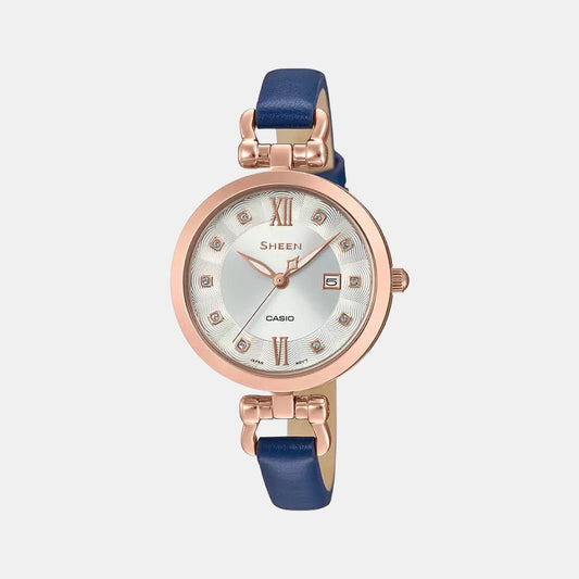 Sheen Women Quartz White Dial Analog Leather Watch SX258