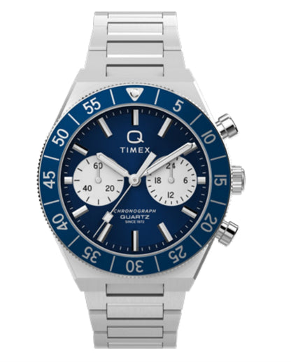 Q TIMEX CONTINENTAL CHRONOGRAPH 40MM  STAINLESS STEEL BRACELET WATCH TW2Y55900UJ