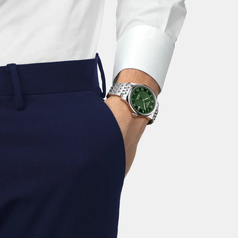 Tissot Le Locle Men Automatic Green Dial Analog Stainless Steel Watch T0064071109300