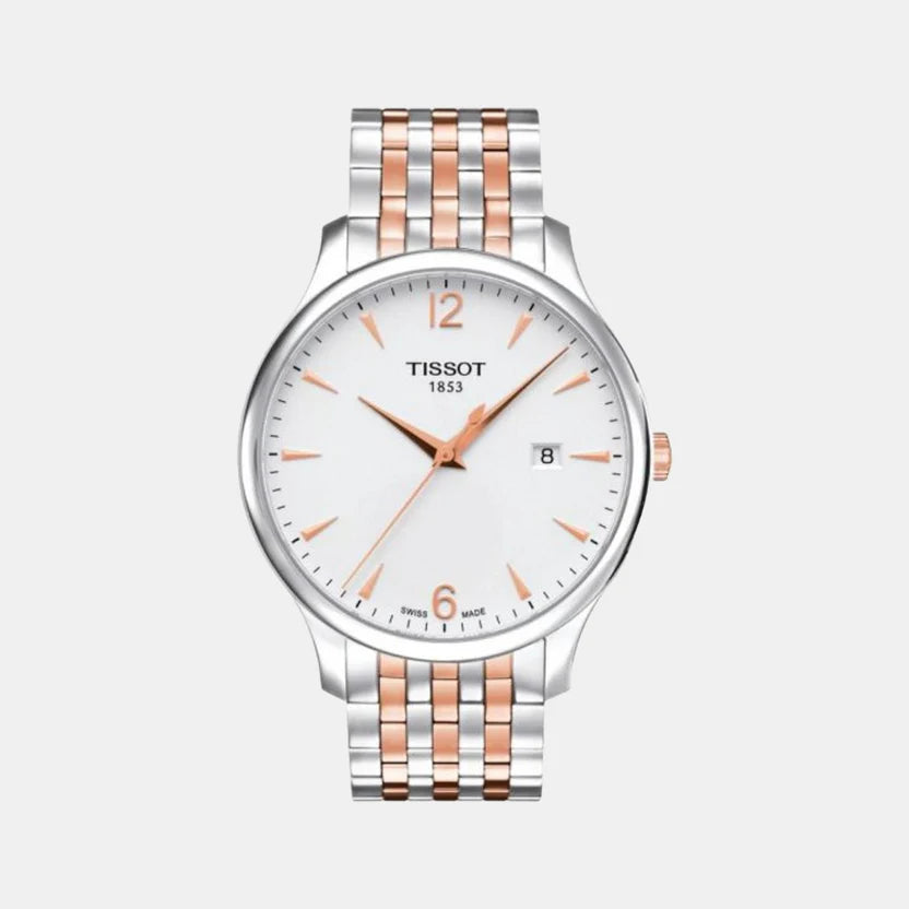 Tissot Tradition Men Quartz Silver Dial Analog Stainless Steel Watch T0636102203701