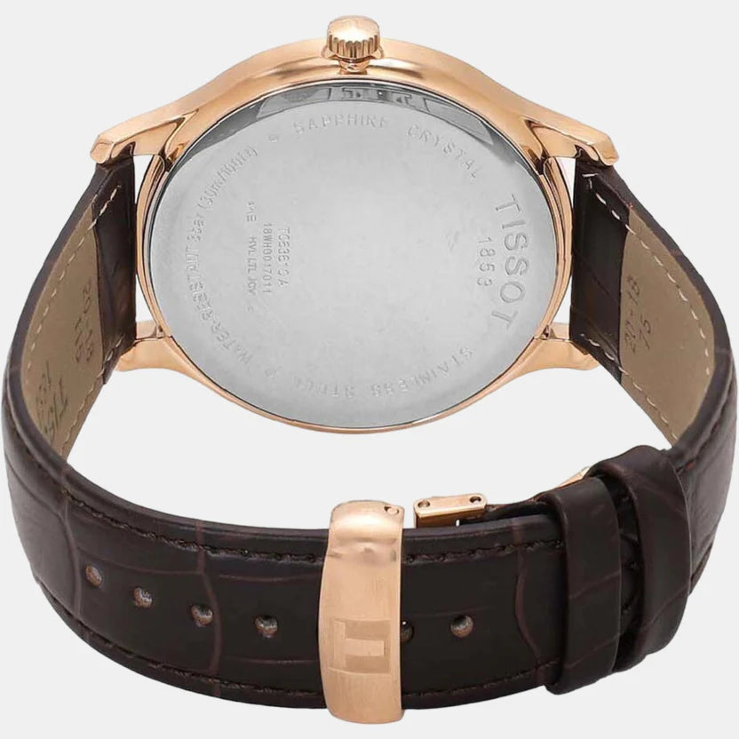 Tissot Tradition Men Quartz Silver Dial Analog Leather Watch T0636103603800