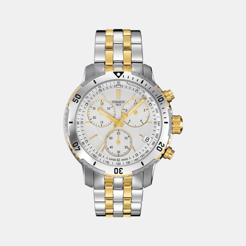 Tissot PRS 200 Men White Chronograph Stainless Steel Watch T0674172203101