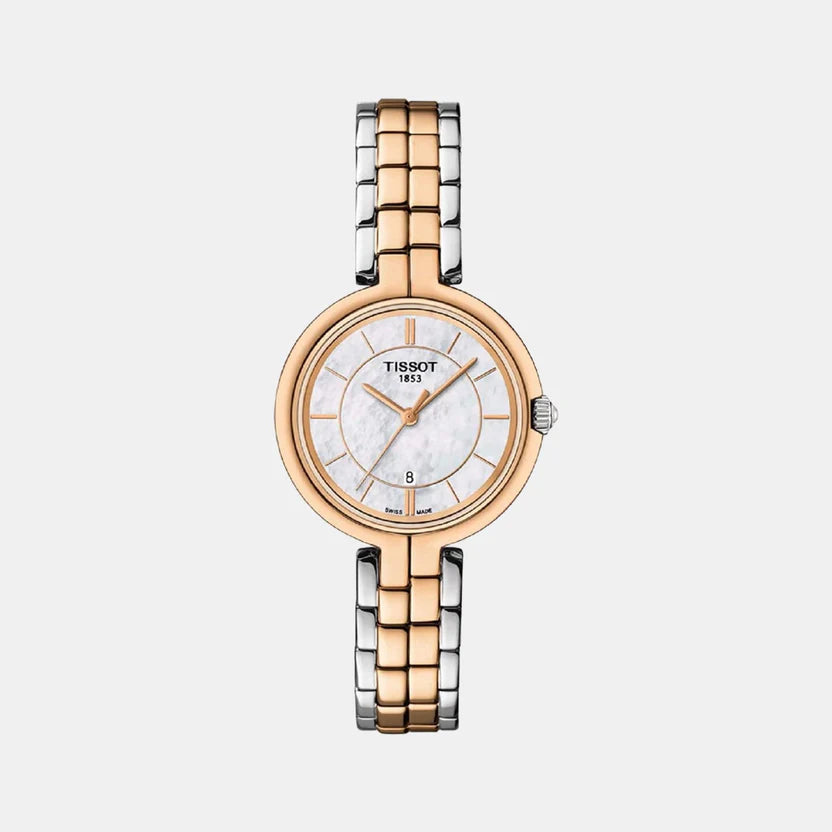 Tissot Flamingo Women Quartz White Dial Analog Stainless Steel Watch T0942102211100