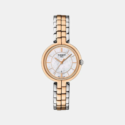 Tissot Flamingo Women Quartz White Dial Analog Stainless Steel Watch T0942102211100