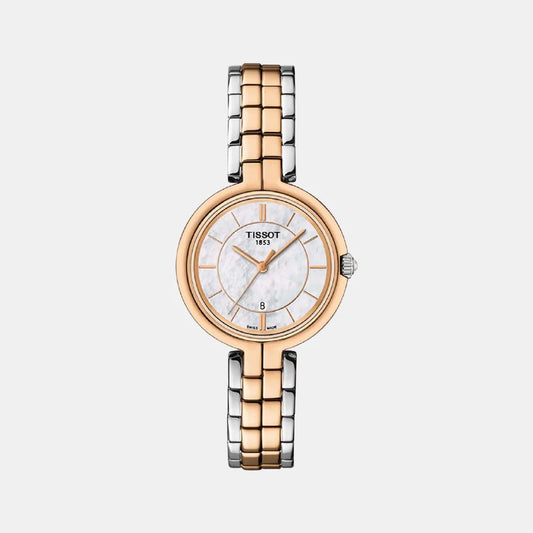 Tissot Flamingo Women Quartz White Dial Analog Stainless Steel Watch T0942102211100