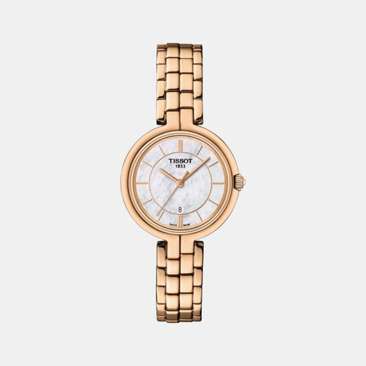 Tissot Flamingo Women Quartz Mother Of Pearl Dial Analog Stainless Steel Watch T0942103311101
