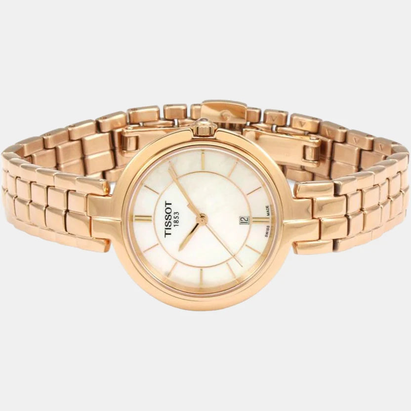 Tissot Flamingo Women Quartz Mother Of Pearl Dial Analog Stainless Steel Watch T0942103311101
