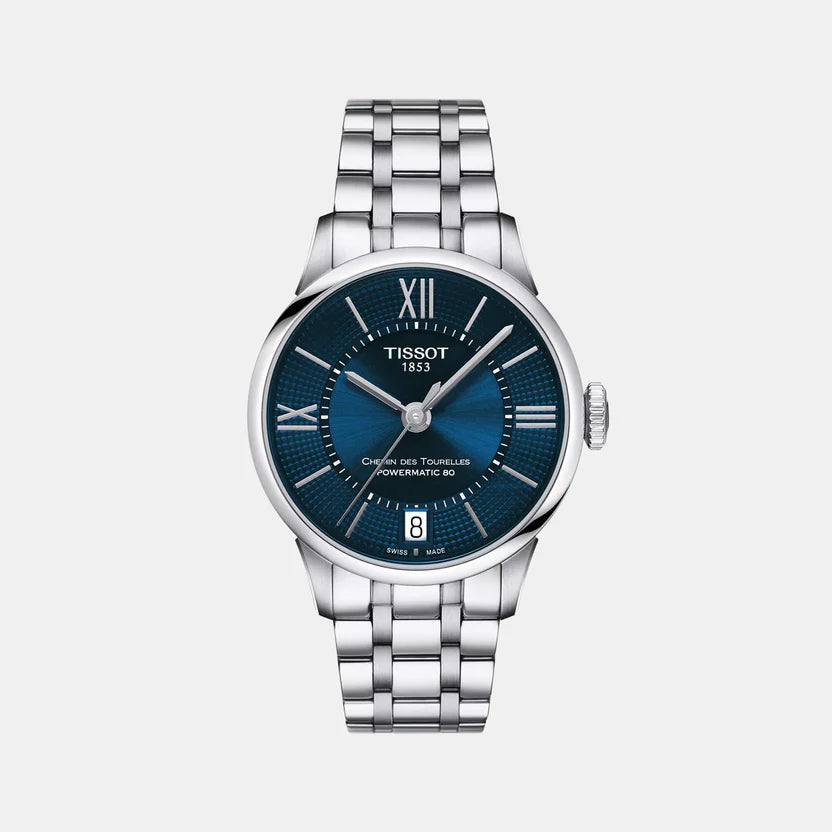 Tissot Chemin Des Tourelles Women Automatic Blue Dial Analog Stainless Steel Watch T0992071104800