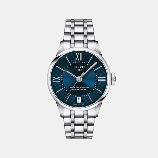 Tissot Chemin Des Tourelles Women Automatic Blue Dial Analog Stainless Steel Watch T0992071104800