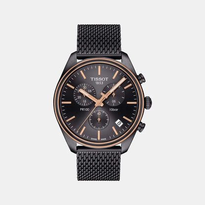 Tissot PR 100 Men Quartz Black Dial Chronograph Stainless Steel Watch T1014172306100