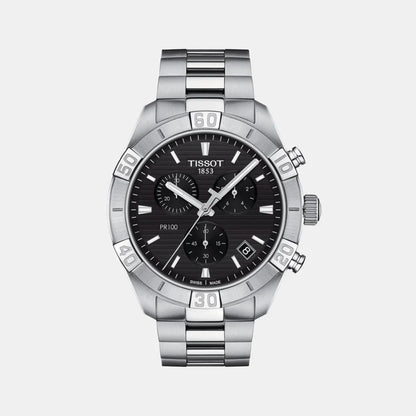 Tissot PR 100 Men Quartz Black Dial Chronograph Stainless Steel Watch T1016171105100