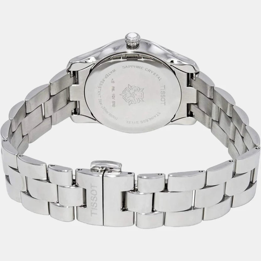 Tissot T-Wave Women Quartz Silver Dial Analog Stainless Steel Watch T1122101103600
