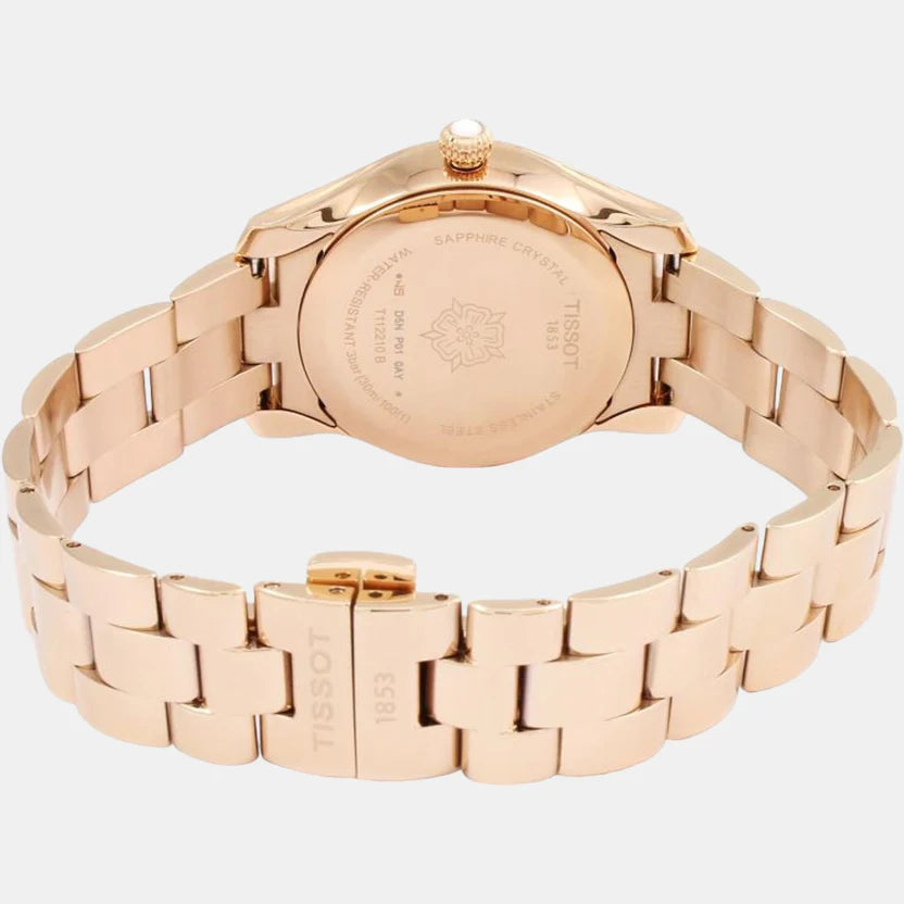 Tissot T-Wave Women Quartz White Mother Of Pearl Dial Analog Stainless Steel Watch T1122103311100