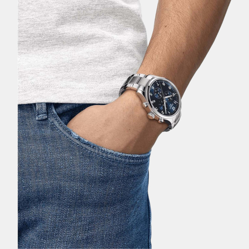 Tissot Chrono Xl Classic Men Quartz Blue Dial Chronograph Stainless Steel Watch T1166171104701