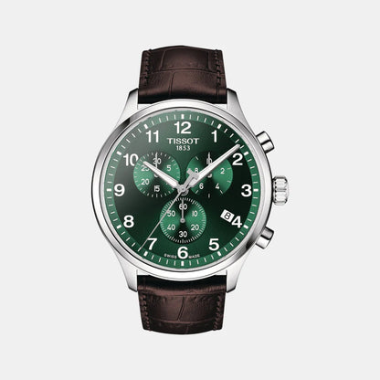 Tissot Chrono XL Classic Men Quartz Green Dial Chronograph Leather Watch T1166171609200
