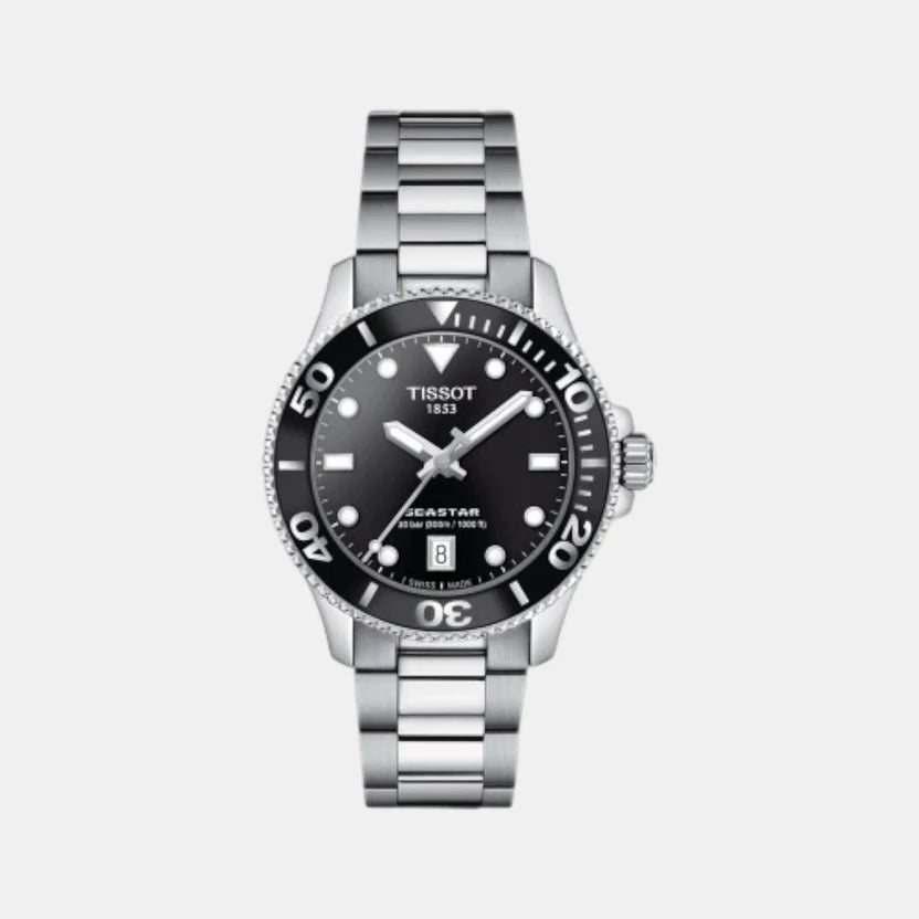 Tissot Seastar 1000 Women Quartz Black Dial Analog Stainless steel Watch T1202101105100