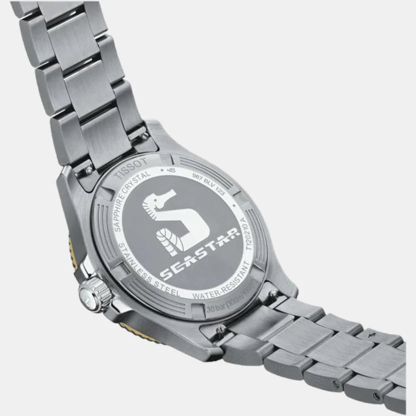 Tissot Seastar Unisex Quartz Black Dial Analog Stainless Steel Watch T1202102105100