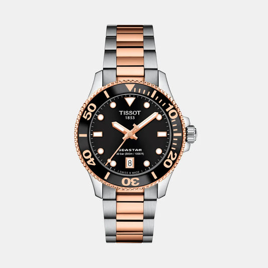 Tissot Seastar 1000 Women Quartz Black Dial Analog Stainless Steel T1202102205101