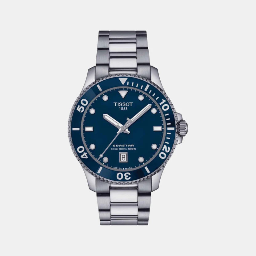 Tissot Seastar 1000 Men Quartz Blue Dial Analog Stainless steel Watch T1204101104100