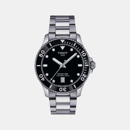 Tissot Seastar 1000 Men Quartz Black Dial Analog Stainless Steel Watch T1204101105100