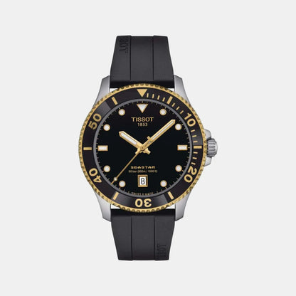 Tissot Seastar 1000 Men Quartz Black Dial Analog Silicone Watch T1204102705100