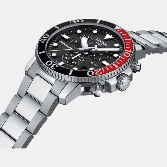 Tissot Seastar 1000 Men Quartz Black Dial Chronograph Stainless Steel Watch T1204171105101