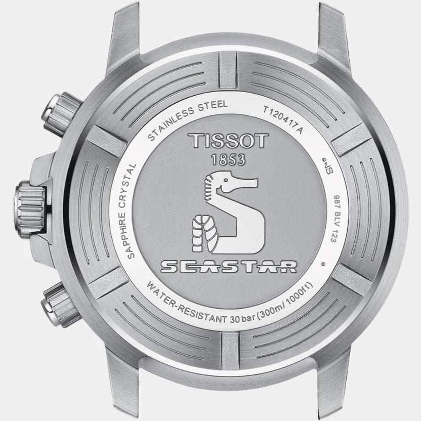 Tissot Seastar 1000 Men Quartz Black Dial Chronograph Stainless Steel Watch T1204171105101
