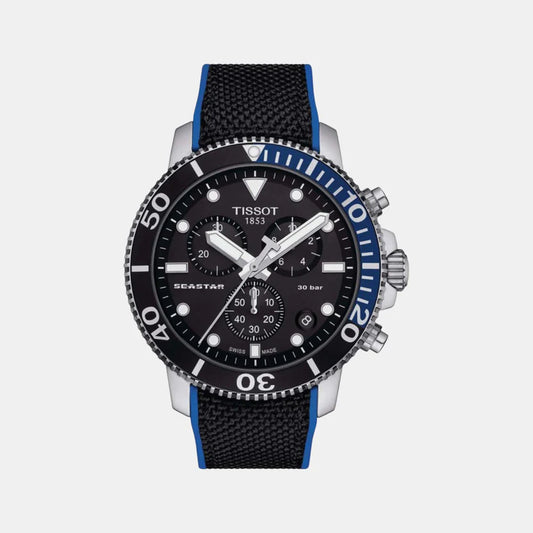 Tissot Seastar 1000 Men Quartz Black Dial Chronograph Silicone Watch T1204171705103