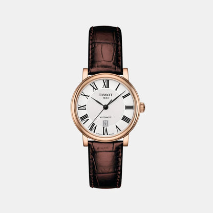 Tissot Carson Premium Women Automatic Silver Dial Analog Leather Watch T1222073603300