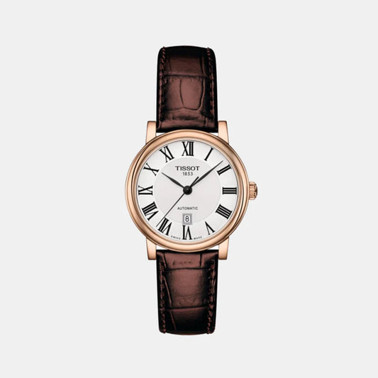 Tissot Carson Premium Women Automatic Silver Dial Analog Leather Watch T1222073603300