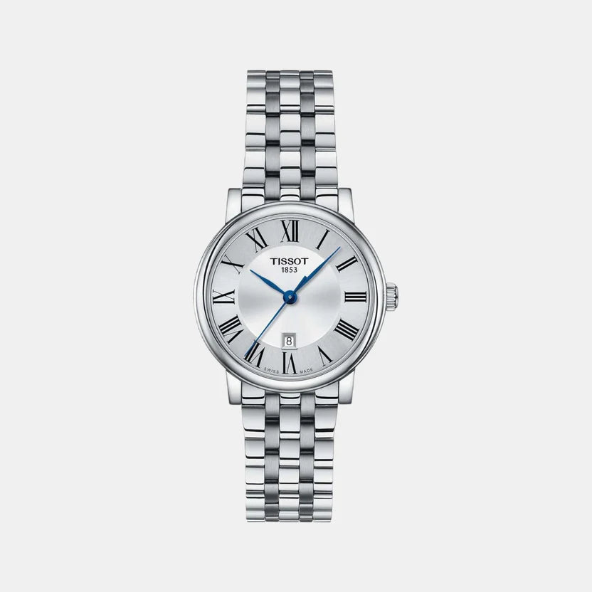 Tissot Carson Women Quartz Silver Dial Analog Stainless Steel Watch T1222101103300