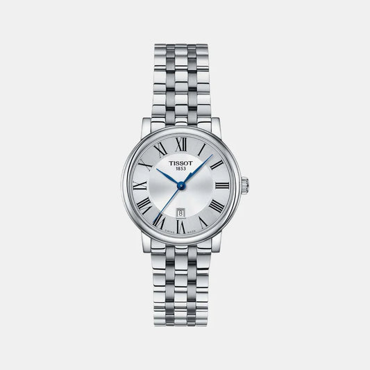 Tissot Carson Women Quartz Silver Dial Analog Stainless Steel Watch T1222101103300
