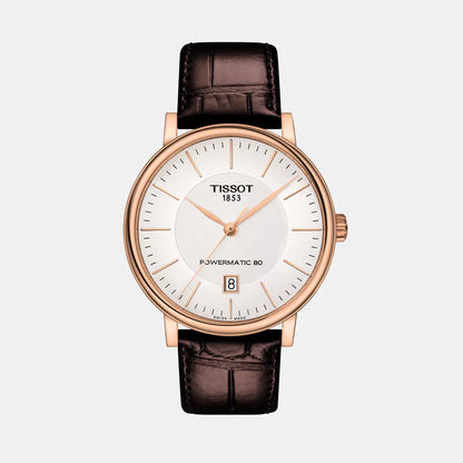 Tissot Carson Men Automatic Silver Dial Analog Leather Watch T1224073603100