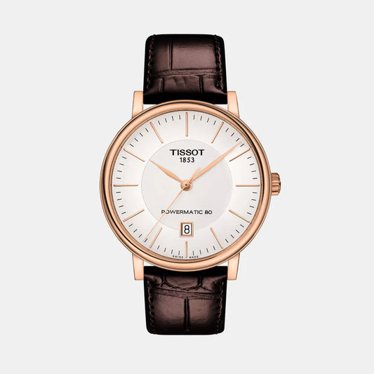 Tissot Carson Men Automatic Silver Dial Analog Leather Watch T1224073603100