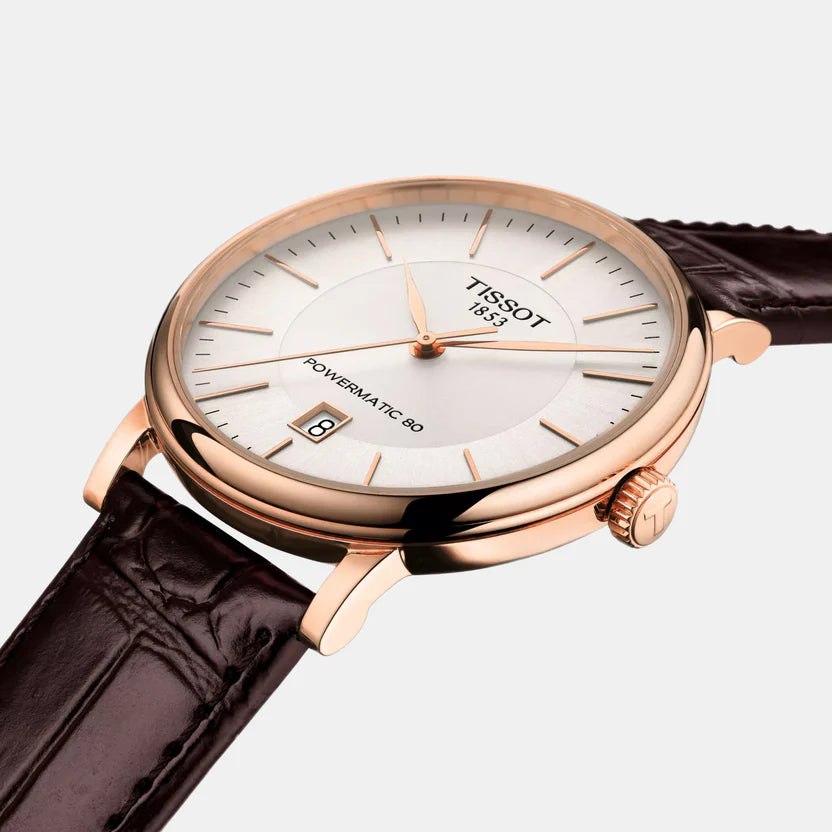 Tissot Carson Men Automatic Silver Dial Analog Leather Watch T1224073603100