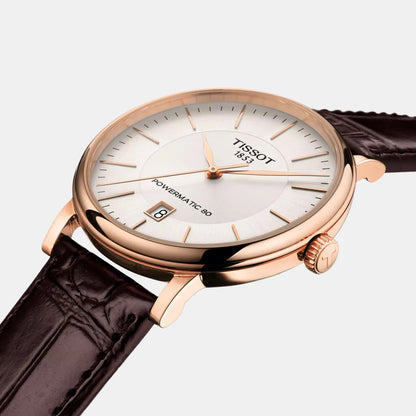Tissot Carson Men Automatic Silver Dial Analog Leather Watch T1224073603100