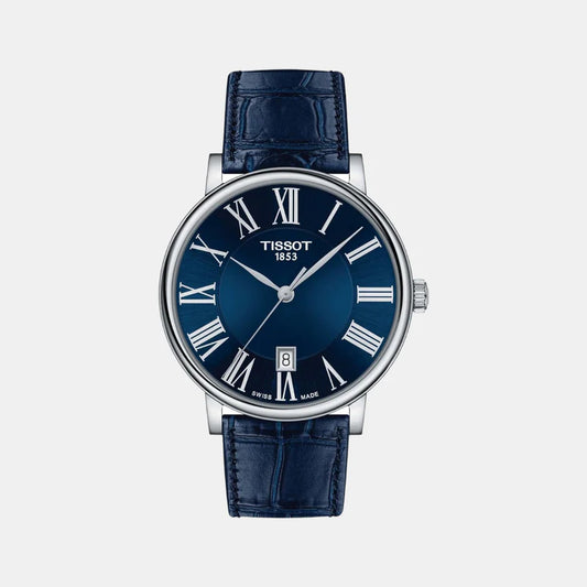 Tissot Carson Men Quartz Blue Dial Analog Leather Watch T1224101604300