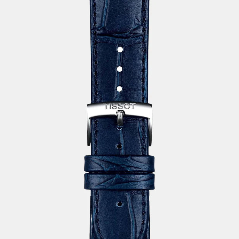 Tissot Carson Men Quartz Blue Dial Analog Leather Watch T1224101604300