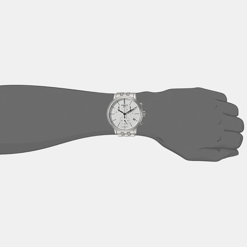 Tissot Carson Men Quartz White Dial Chronograph Stainless Steel Watch T1224171101100