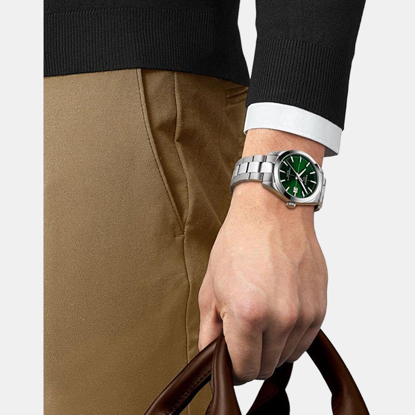 Tissot Gentleman Men Automatic Green Dial Analog Stainless Steel Watch T1274071109101