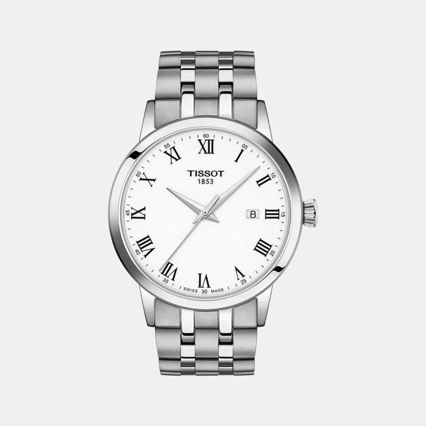 Tissot Classic Dream Men Quartz White Dial Analog Stainless Steel Watch T1294101101300