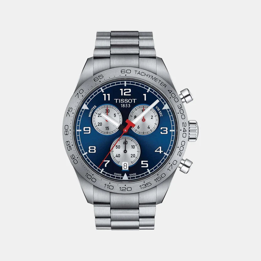 Tissot PRS 516 Men Quartz Blue Dial Chronograph Stainless Steel Watch T1316171104200