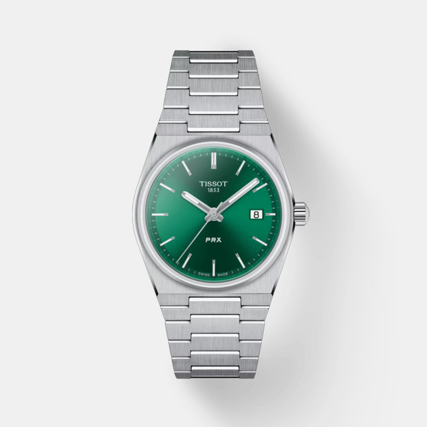 Tissot PRX Women Quartz Green Dial Analog Stainless Steel Watch T1372101108100