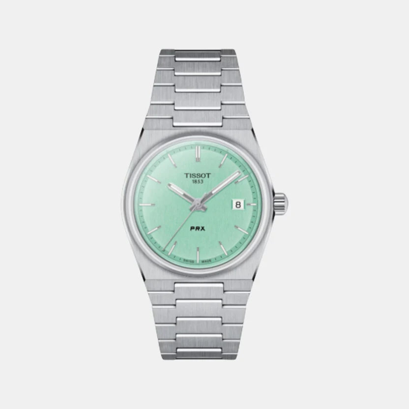 Tissot PRX Women Quartz Light Green Dial Analog Stainless Steel Watch T1372101109100