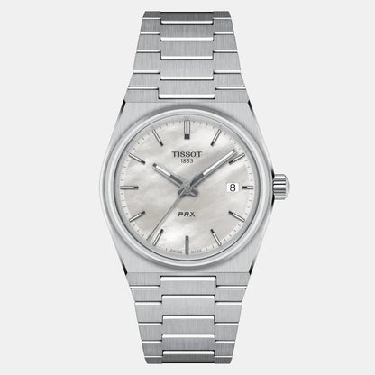 Tissot PRX Women Quartz White Mother Of Pearl Dial Analog Stainless Steel Watch T1372101111100